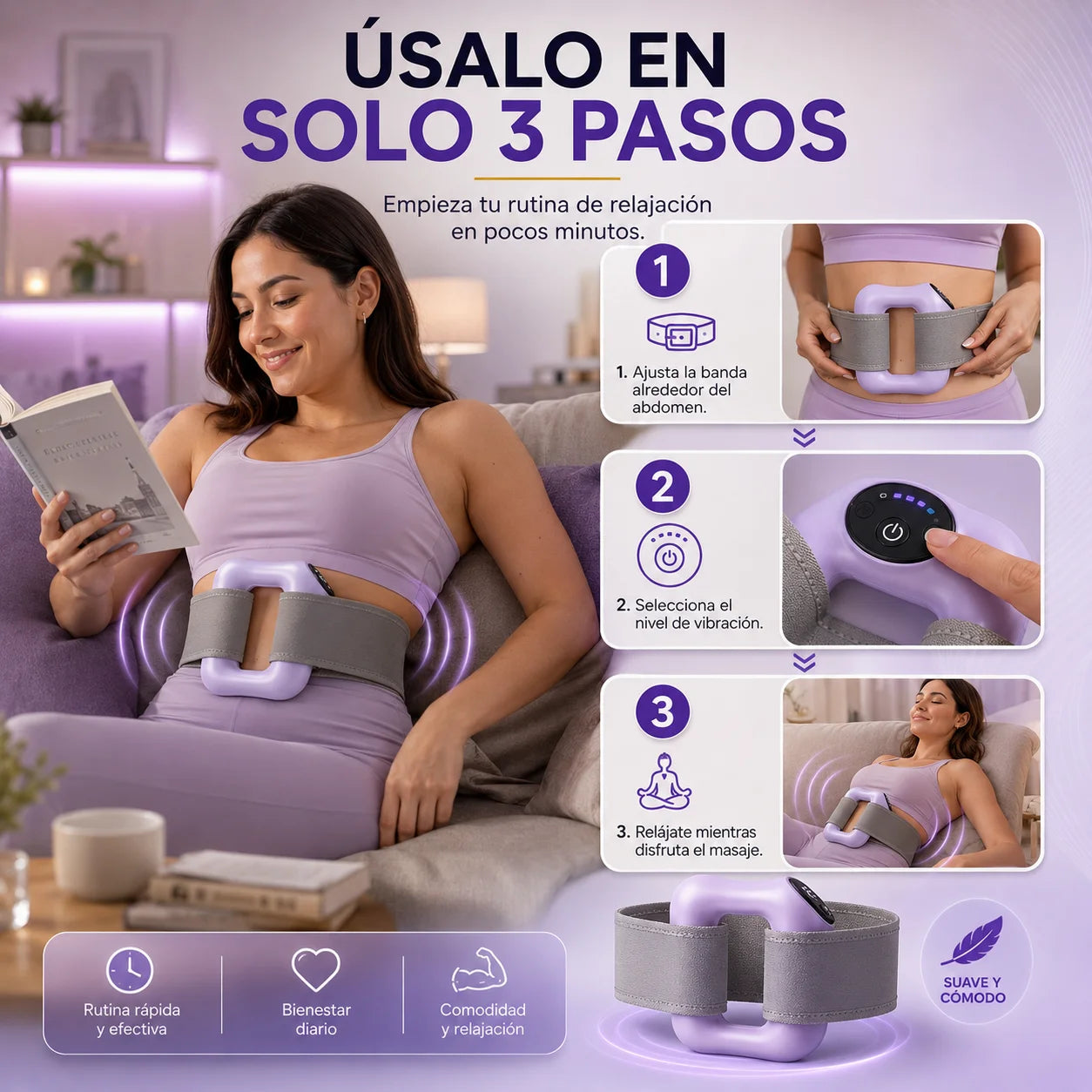 Masajeador Muscular Eléctrico para Abdomen y Cuerpo l Quema Grasa y tonifica