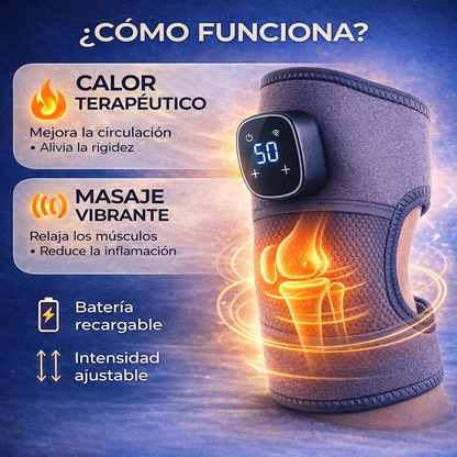 ThermoRelief Pro™ l Rodillera Inteligente con Calor y Masaje | Terapia en Casa l Adiós Dolores