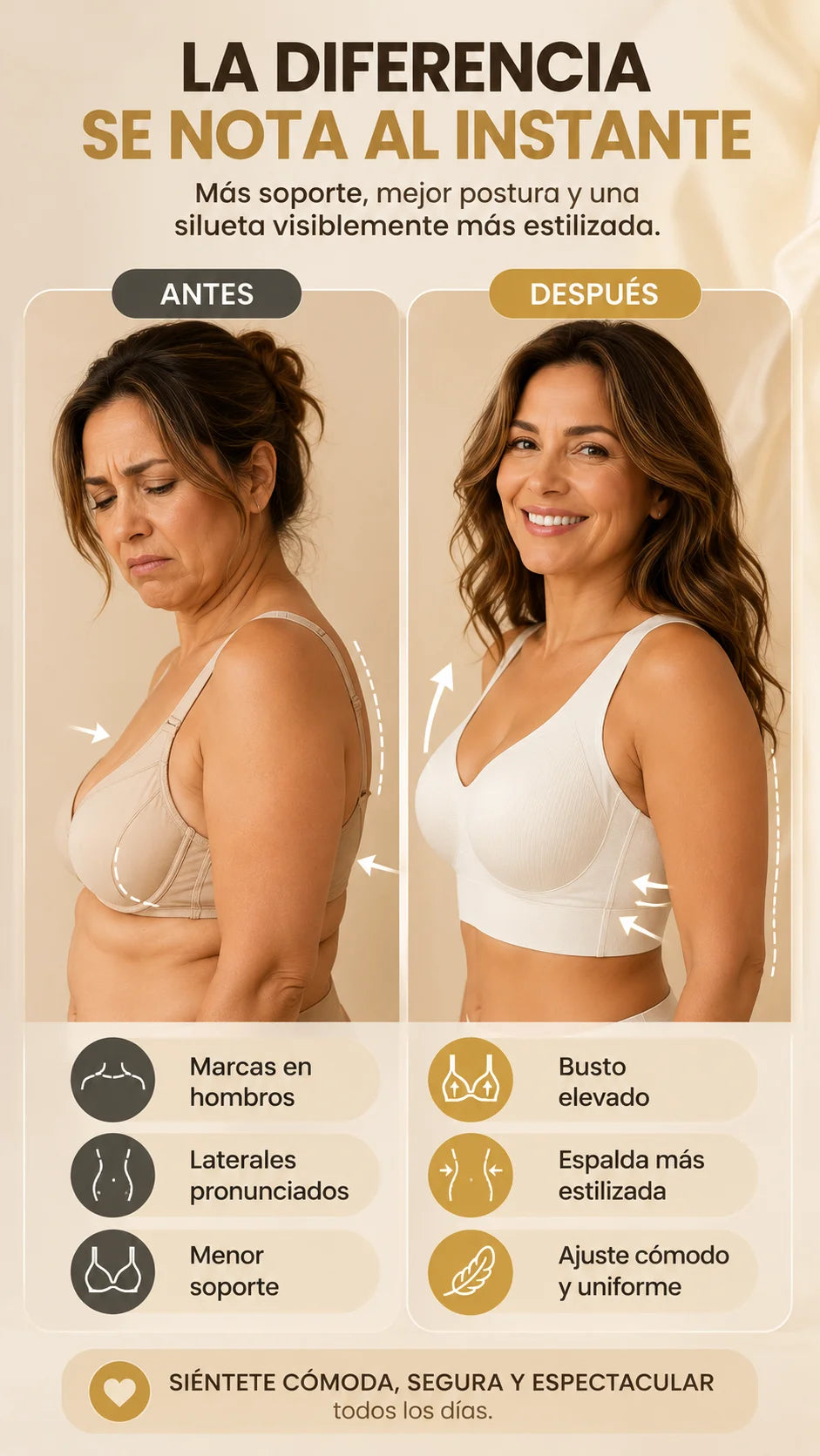 (2x1) Sostén Premium sin Aros l Levanta y Moledea l Sin Costuras