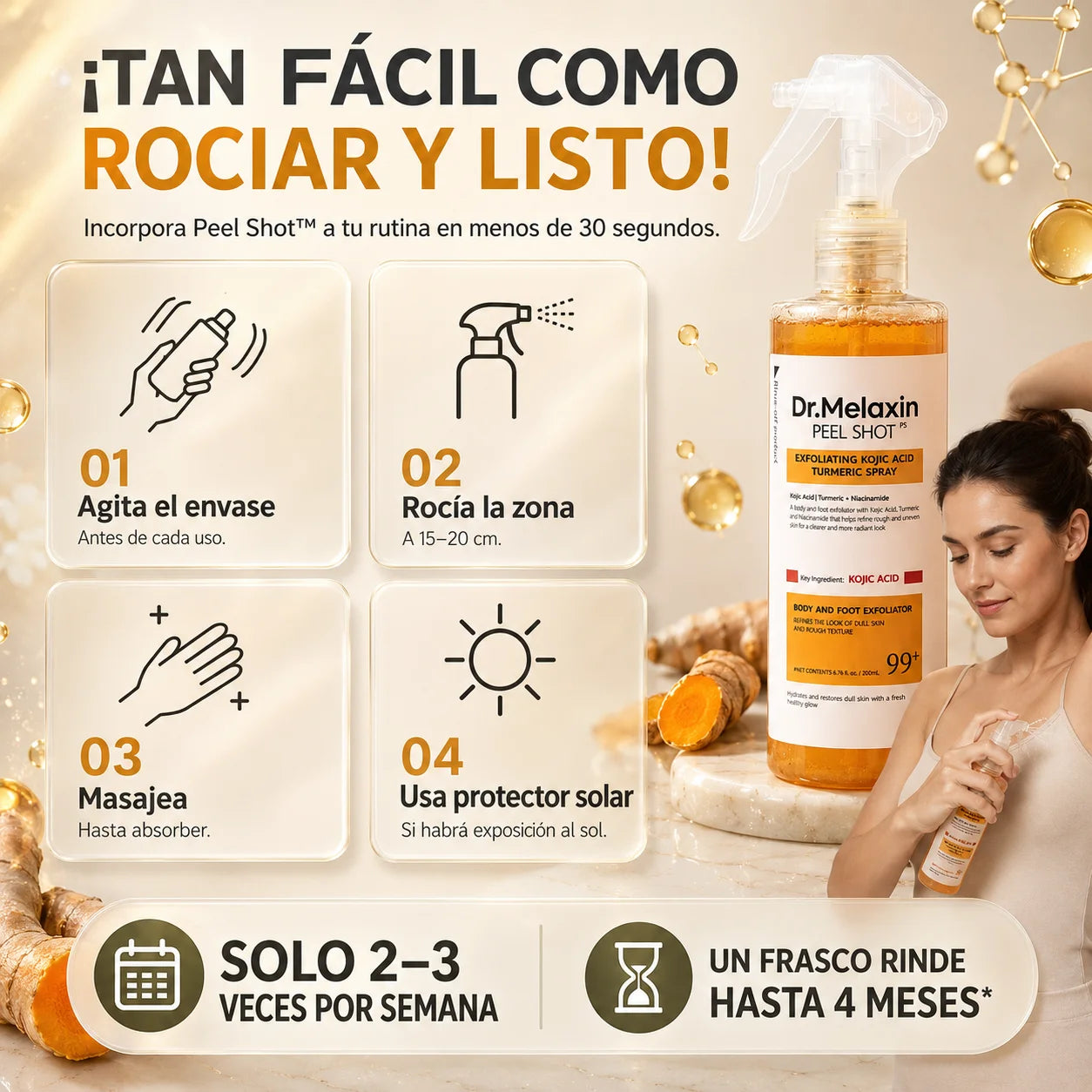 Dr. Melaxin Peel Shot ® – Spray Iluminador de Bienestar Corporal
