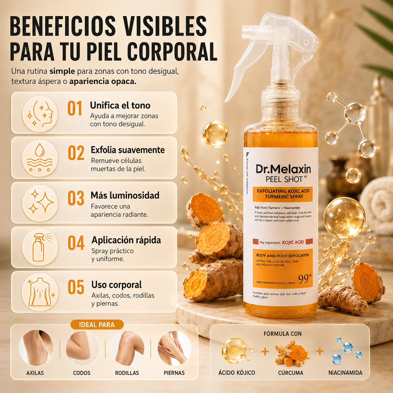 Dr. Melaxin Peel Shot ® – Spray Iluminador de Bienestar Corporal