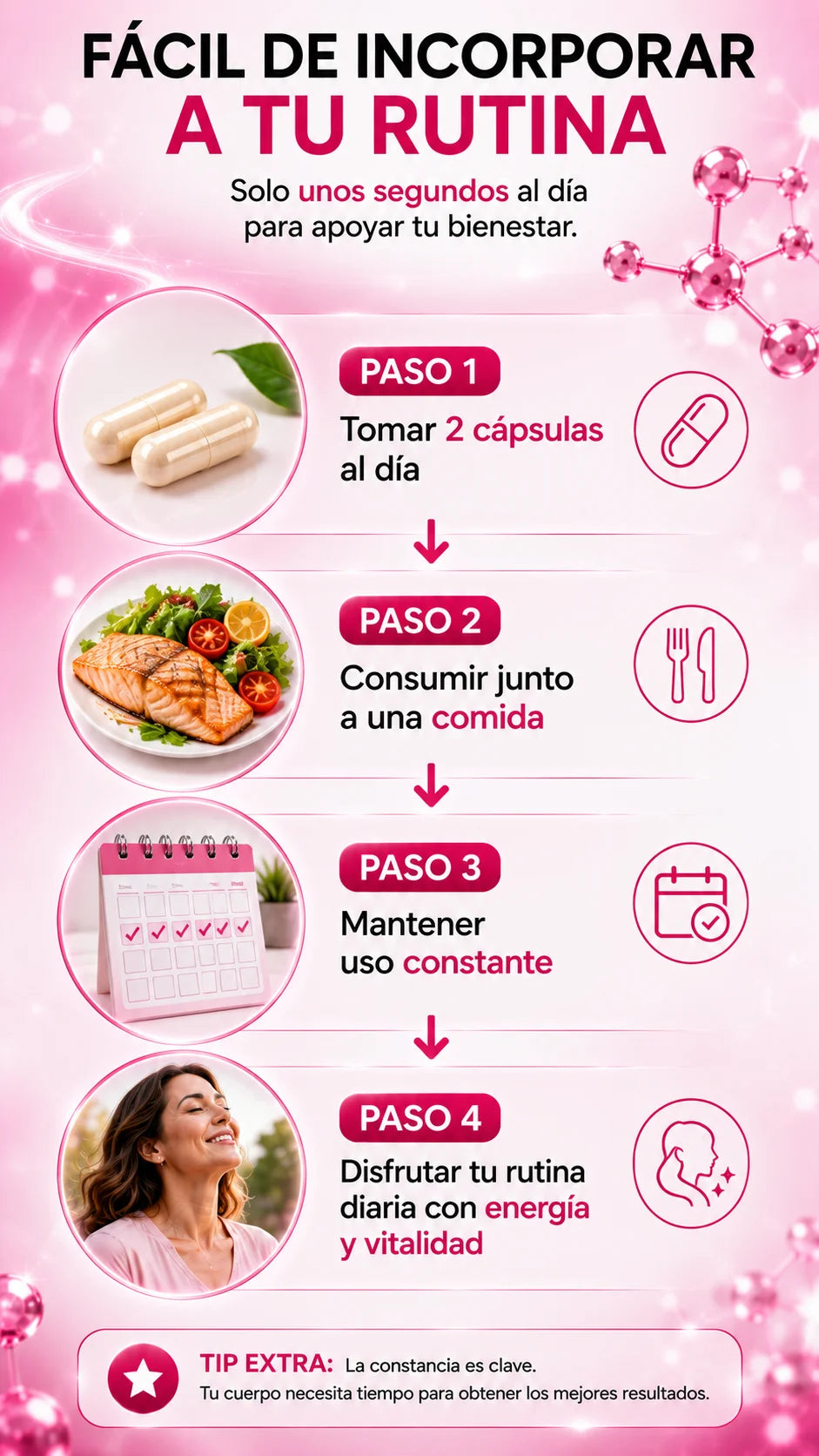 SELERB NAD+ For Women l Vitalidad y Energía femenina l 60 Cápsulas