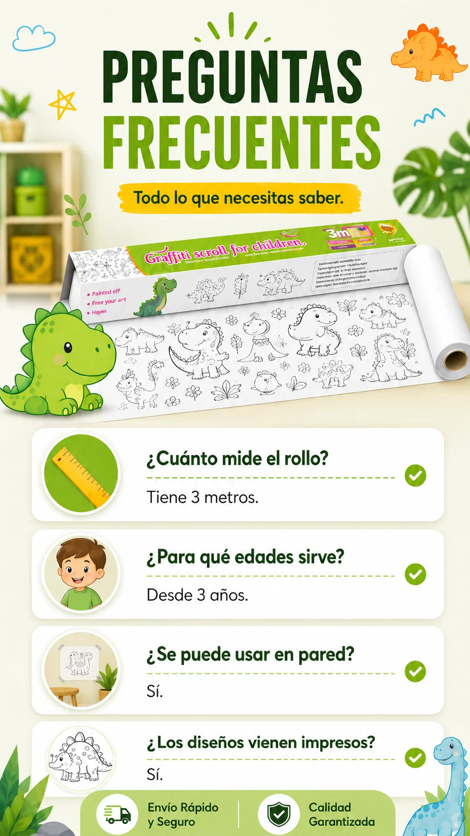 Rollo para colorear l 3 metros l Adiós Pantallas