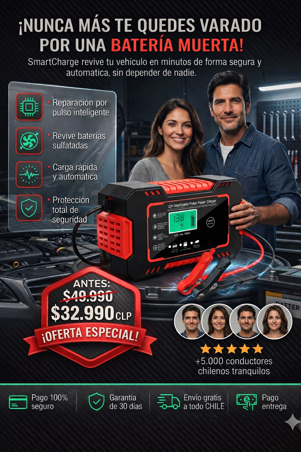 SmartCharge™ l Revive tu Batería Tú Solo l Evita quedarte botado