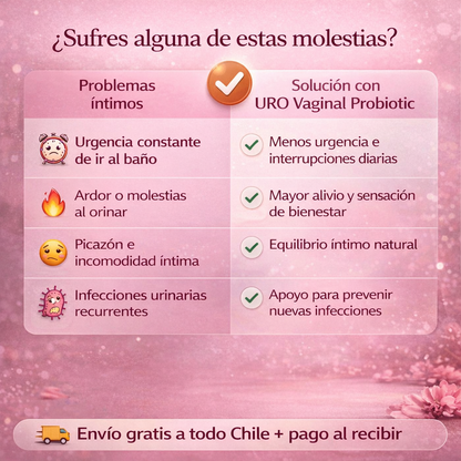 Probiótico URO Vaginal | Suplemento diseñado para apoyar el equilibrio íntimo femenino