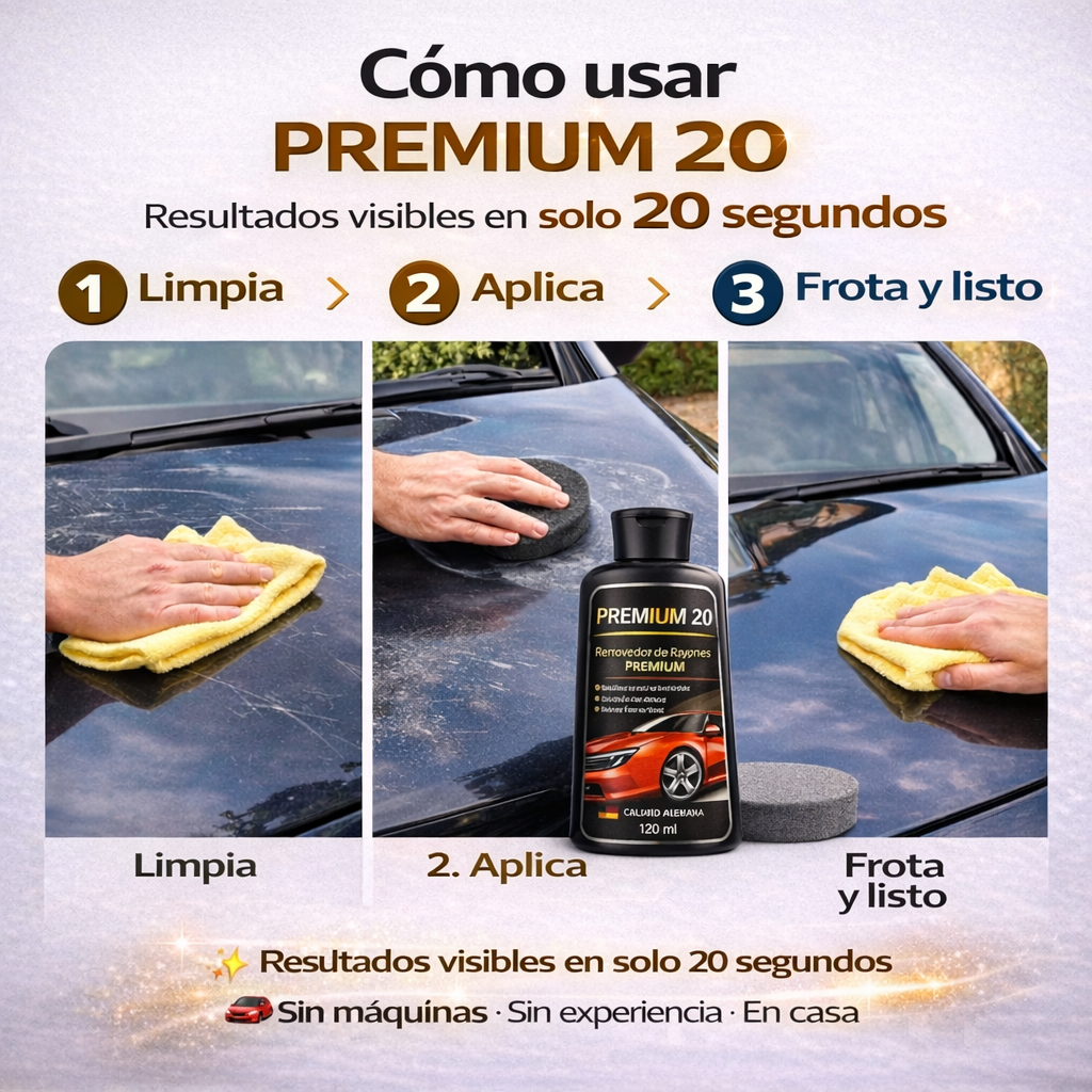 Premium 20 SEC. | Elimina rayones y protege la pintura del auto en solo 20 segundos I No Más Talleres