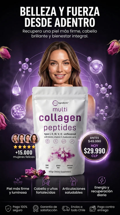 Multi Collagen Peptides™ l Recupera belleza, fuerza y bienestar desde adentro l 45 porciones