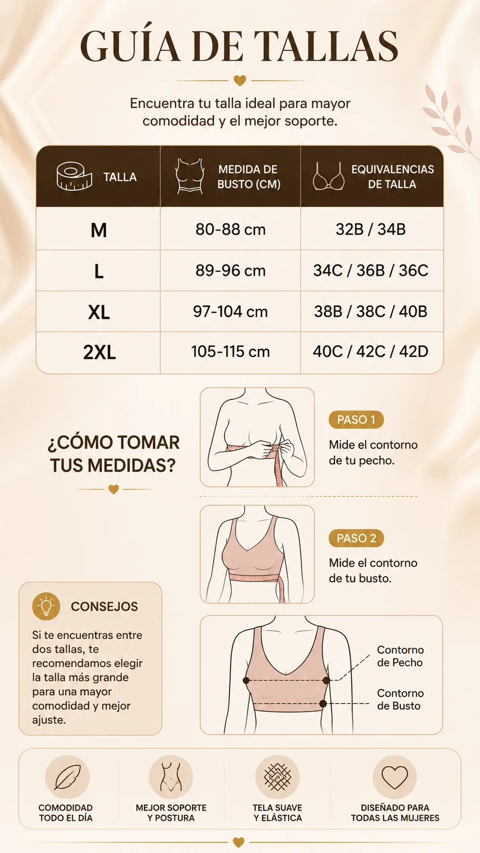 (2x1) Sostén Premium sin Aros l Levanta y Moledea l Sin Costuras