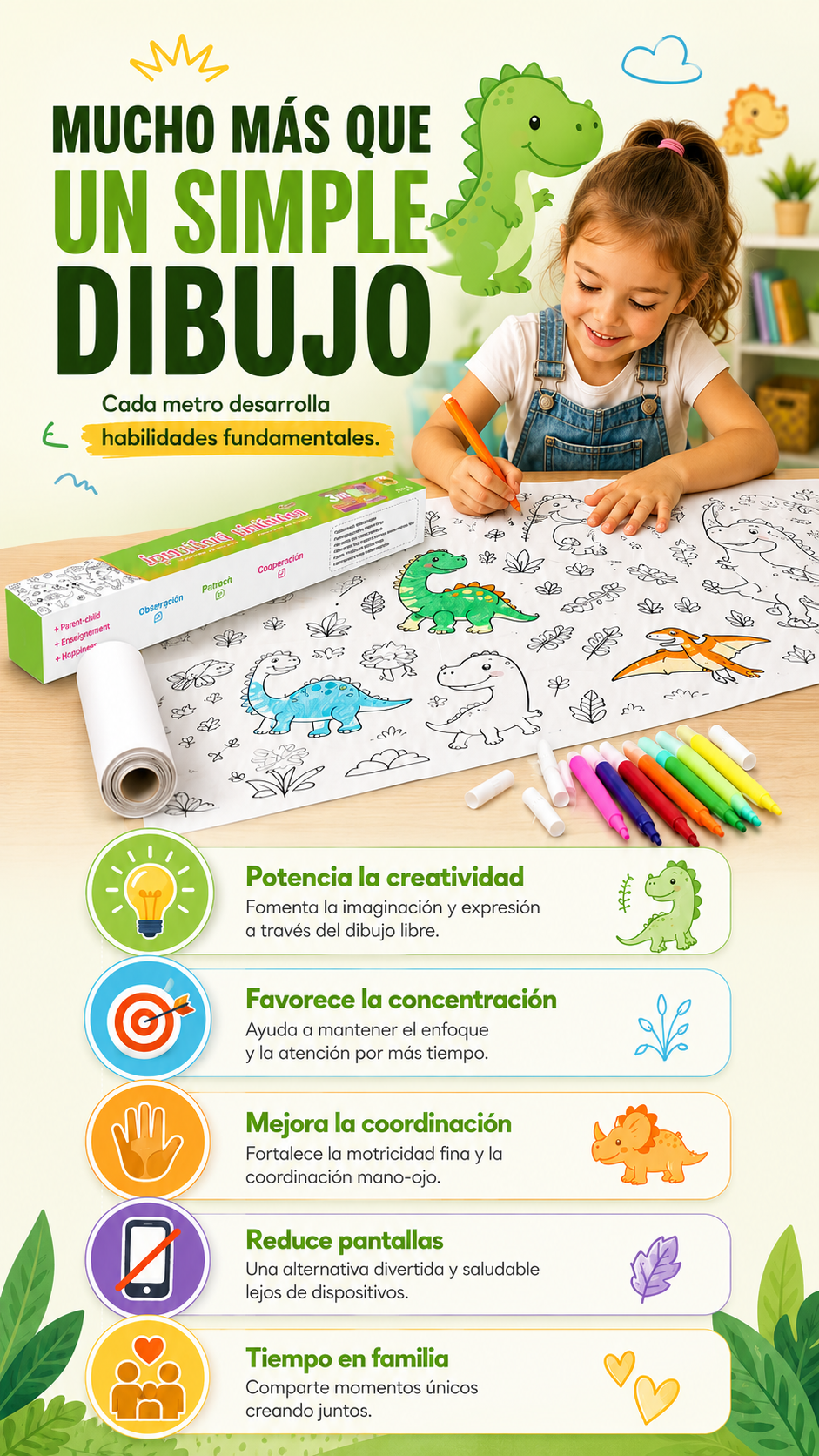 Rollo para colorear l 3 metros l Adiós Pantallas