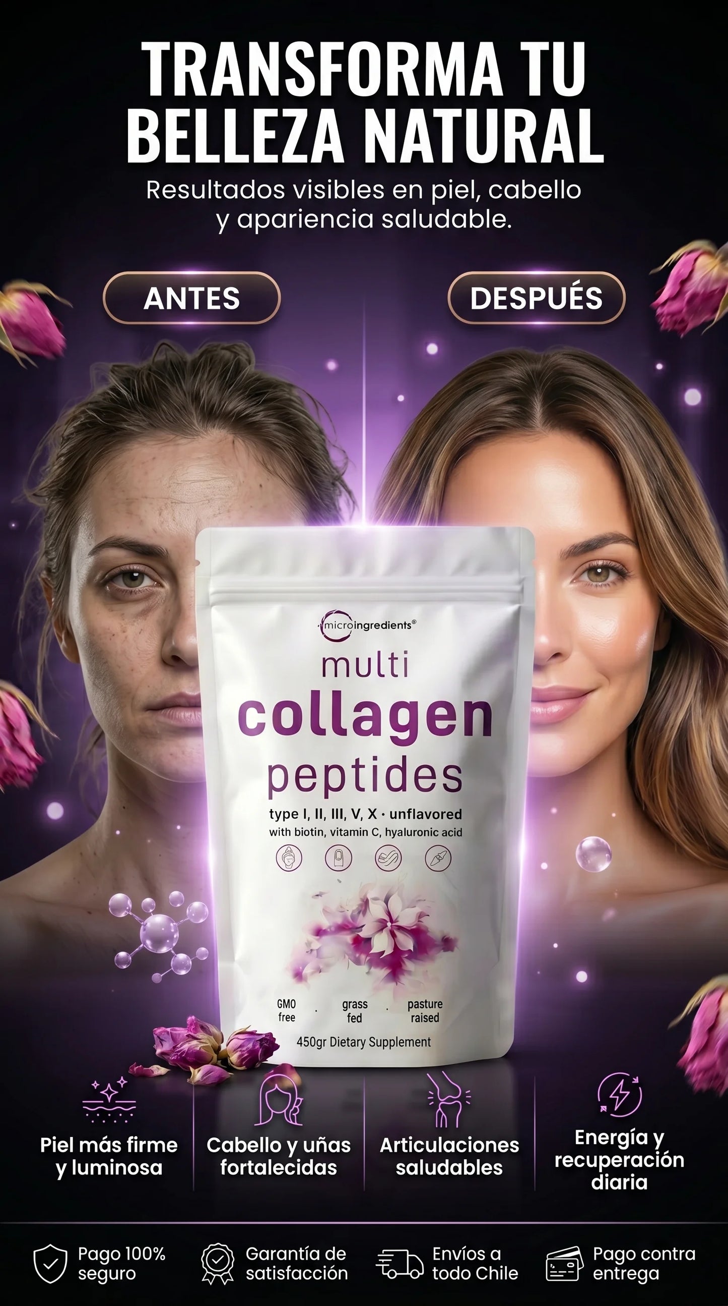 Multi Collagen Peptides™ l Recupera belleza, fuerza y bienestar desde adentro l 45 porciones