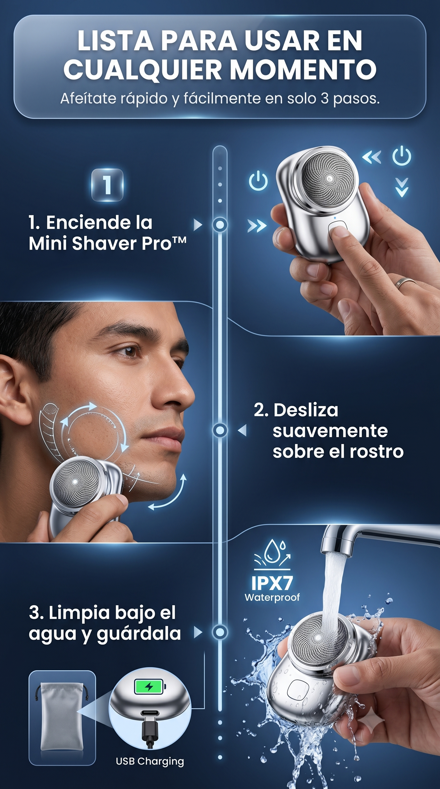 Mini Shaver Pro™ l Afeitado completo y seguro en segundos