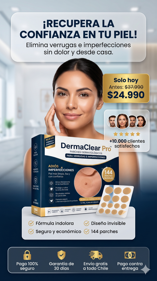 DermaClear Pro™ | Parches Dermatológicos para Verrugas e imperfecciones l 144 unidades