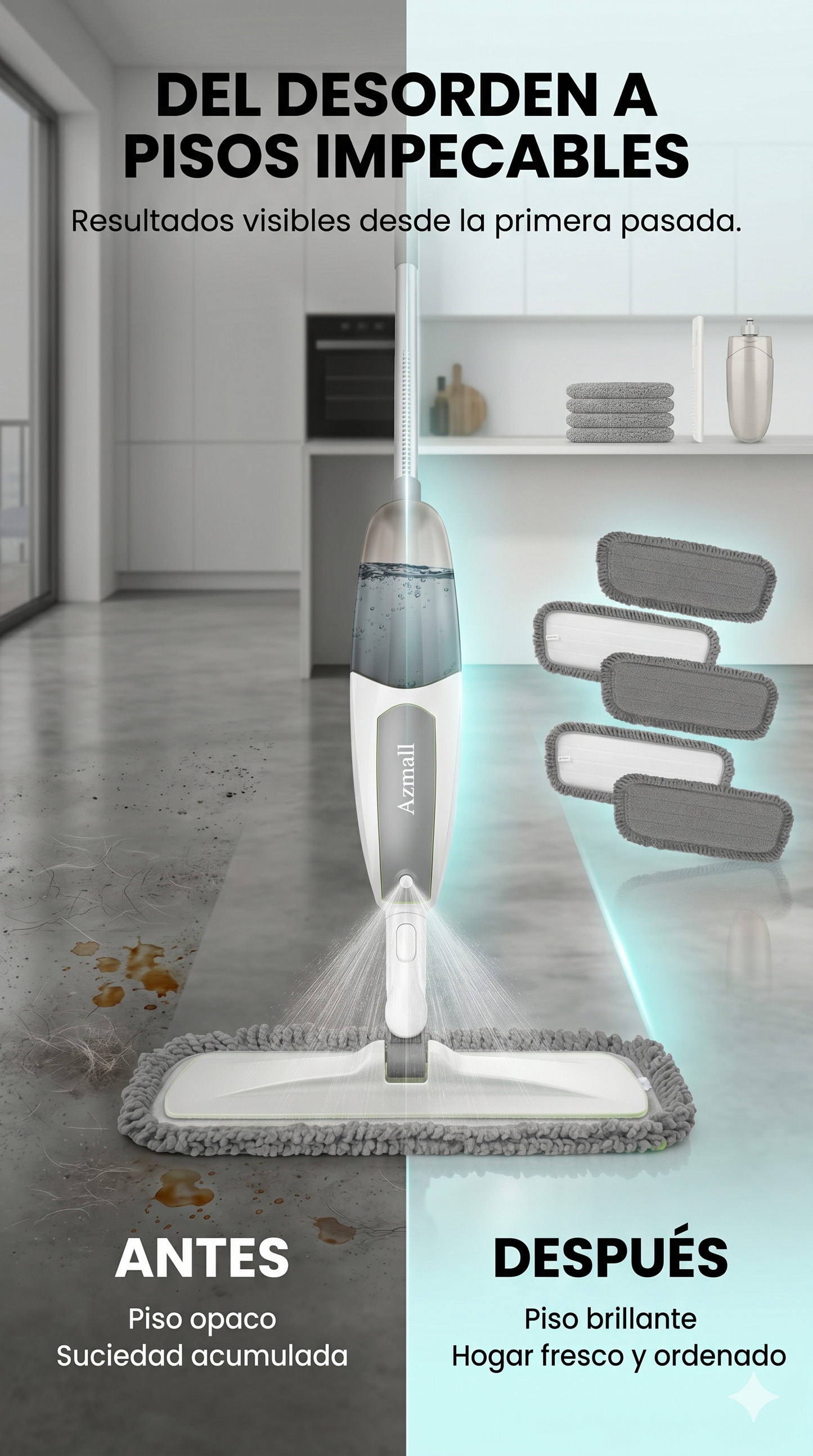 EasyMop 360™ l Trapeador Spray Giratorio con Dispensador Integrado