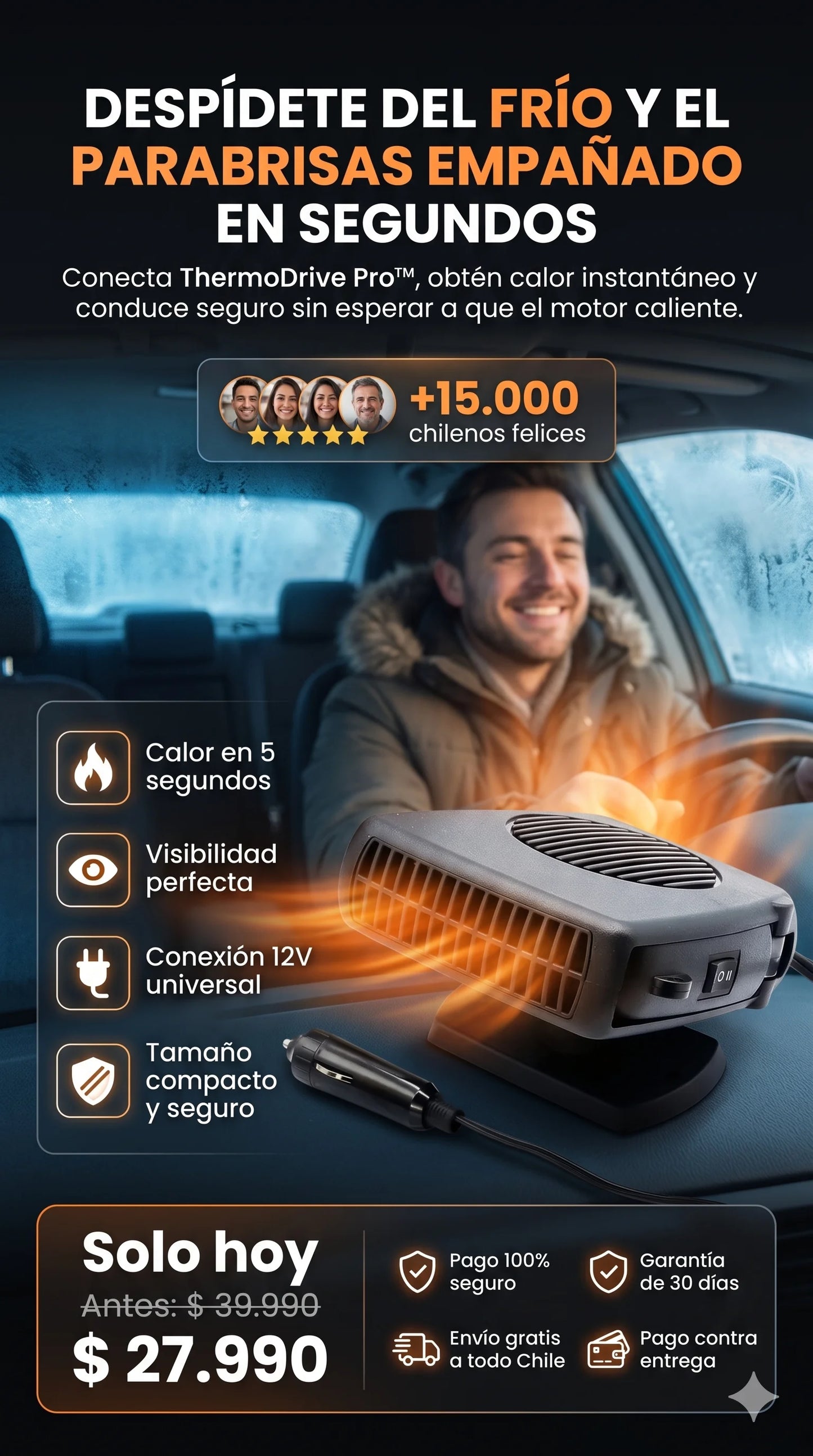 ThermoDrive Pro™ l No más frío y parabrisas empañados l claridad absoluta en 5 segundos