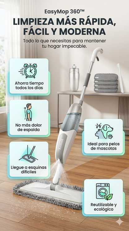 EasyMop 360™ l Trapeador Spray Giratorio con Dispensador Integrado