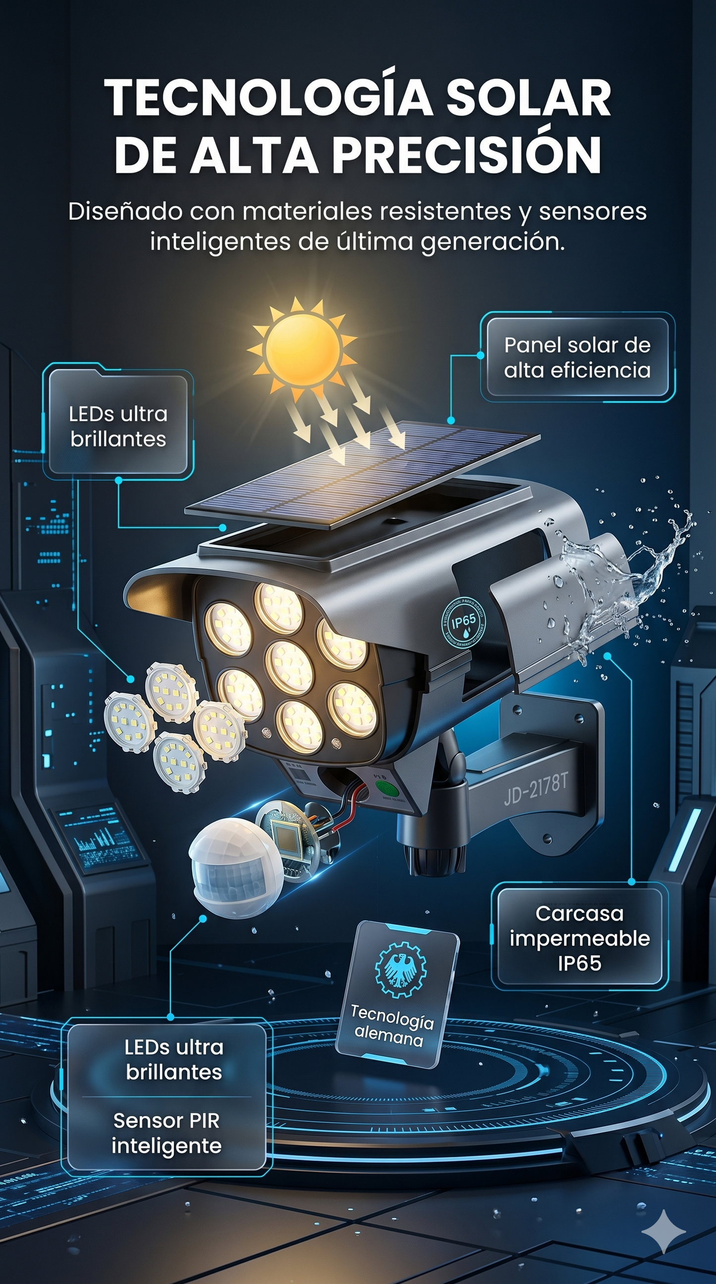SolarGuard Pro™ | Luz Solar Inteligente con Control Remoto y Sensor Automático