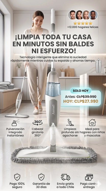 EasyMop 360™ l Trapeador Spray Giratorio con Dispensador Integrado