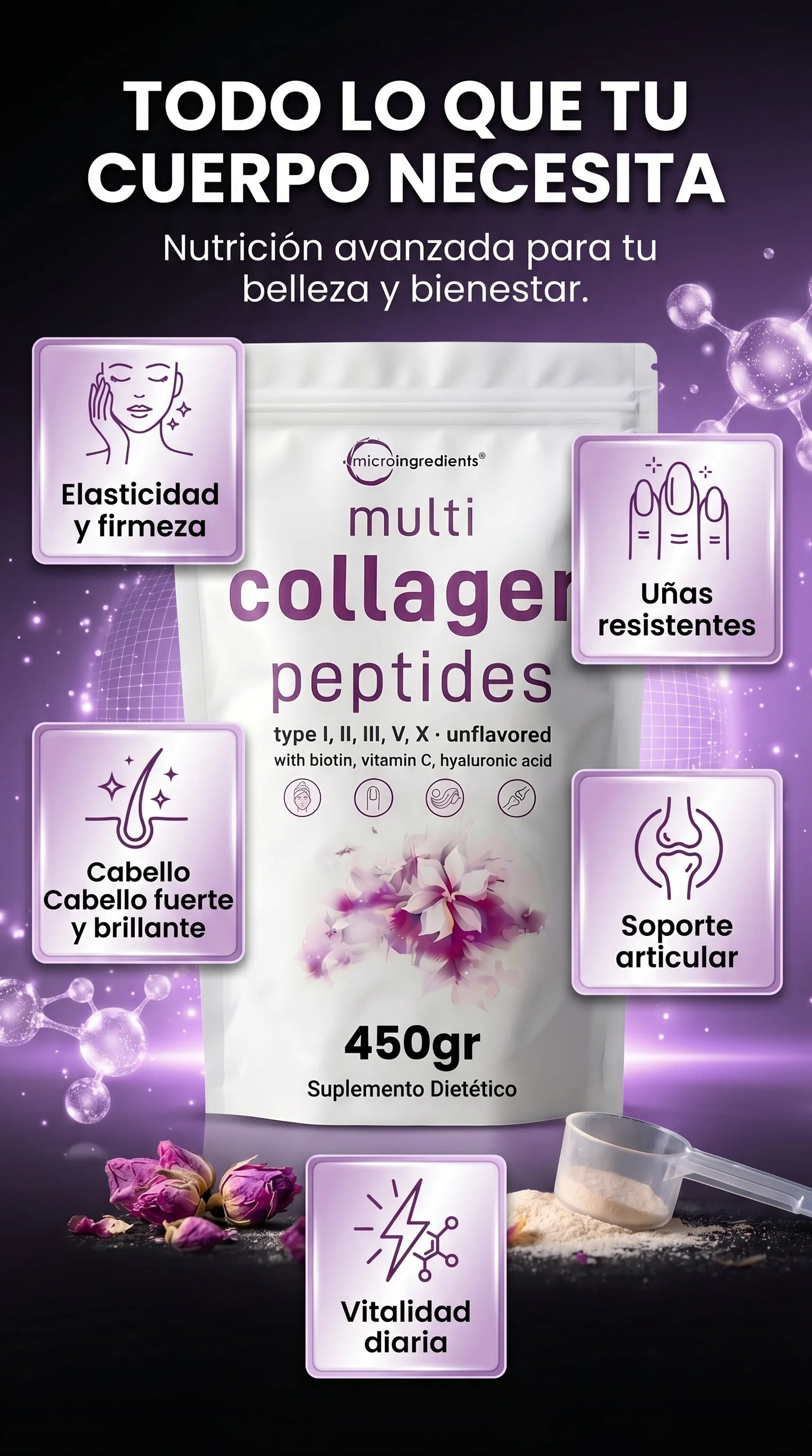 Multi Collagen Peptides™ l Recupera belleza, fuerza y bienestar desde adentro l 45 porciones